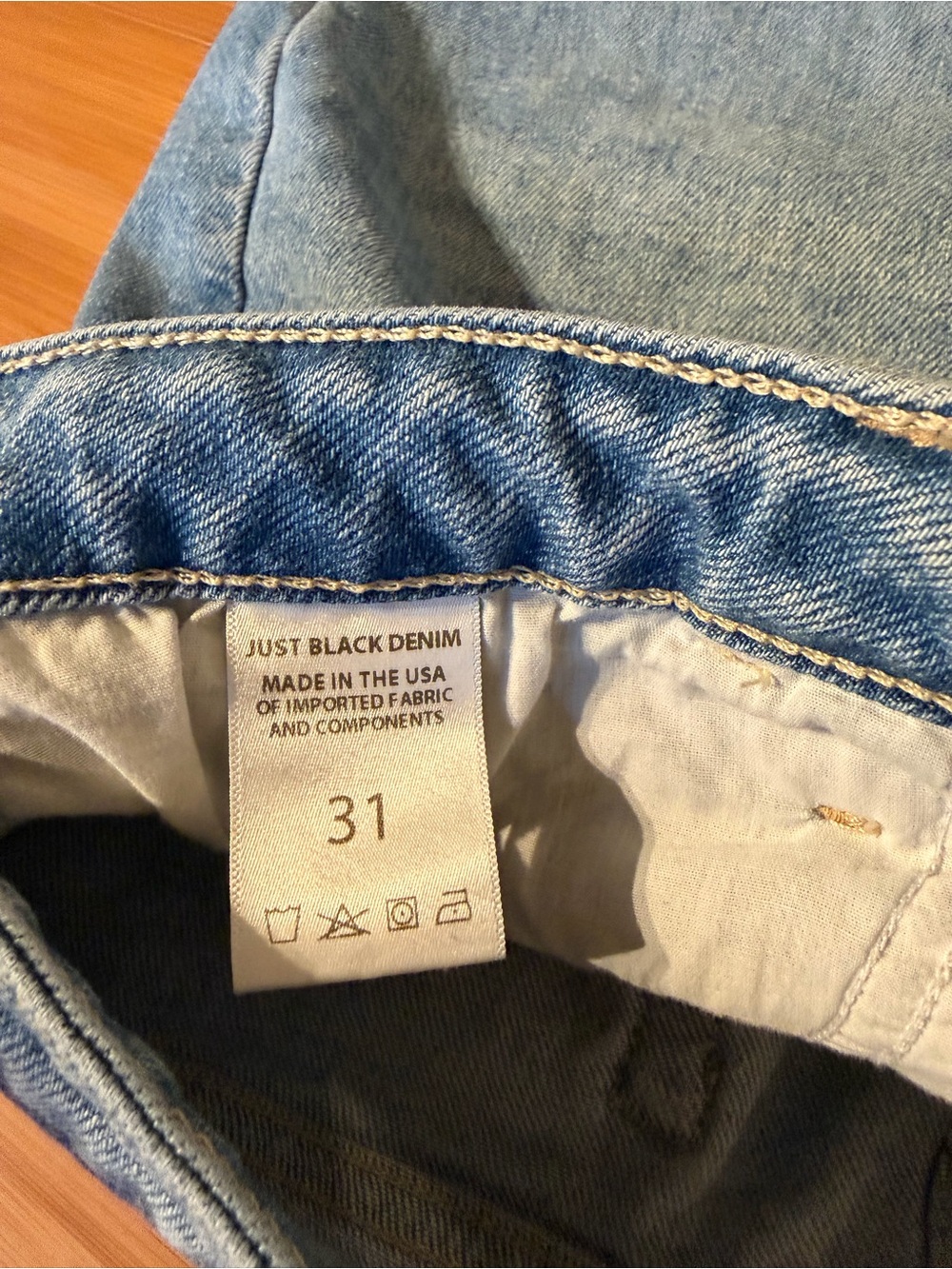 Just Black Denim Vintage Straight Leg Jeans — Size 31 — Frayed Hem 27” Inseam - Picture 9 of 14